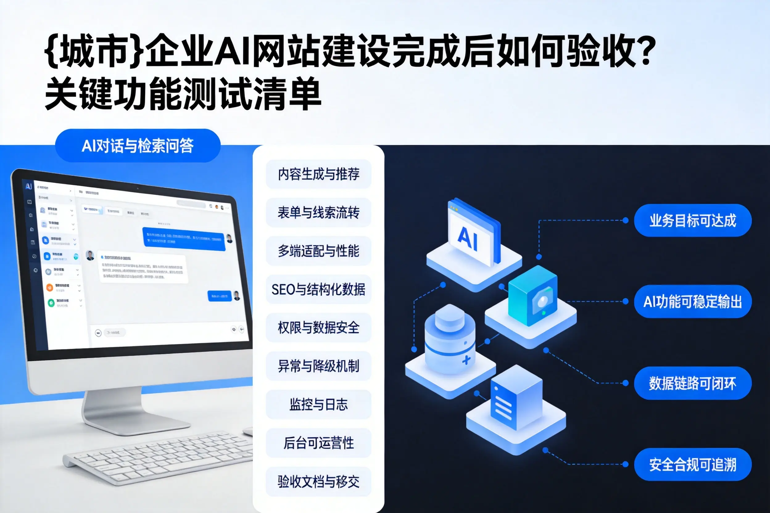 台州企业AI网站建设完成后如何验收？关键功能测试清单